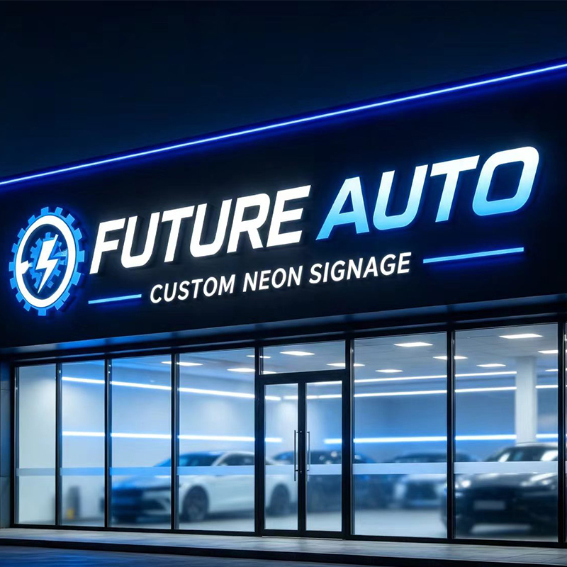 3D Custom LED Illuminated Lett - Auto Repair Shop Logo Design recension och pris